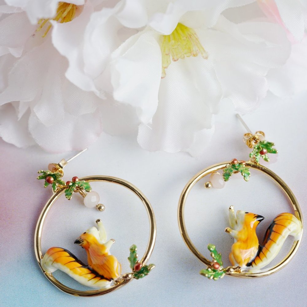 BNW cute  squirrel earrings Bill skinner